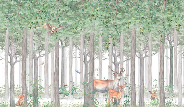 A group of animals in a forest
