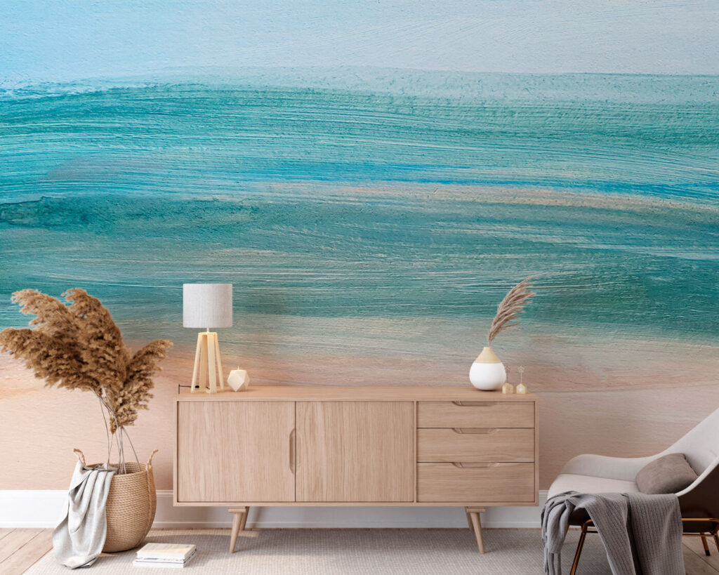 A blue and white painting