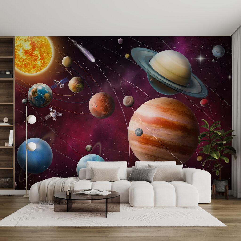 Planets and stars in space