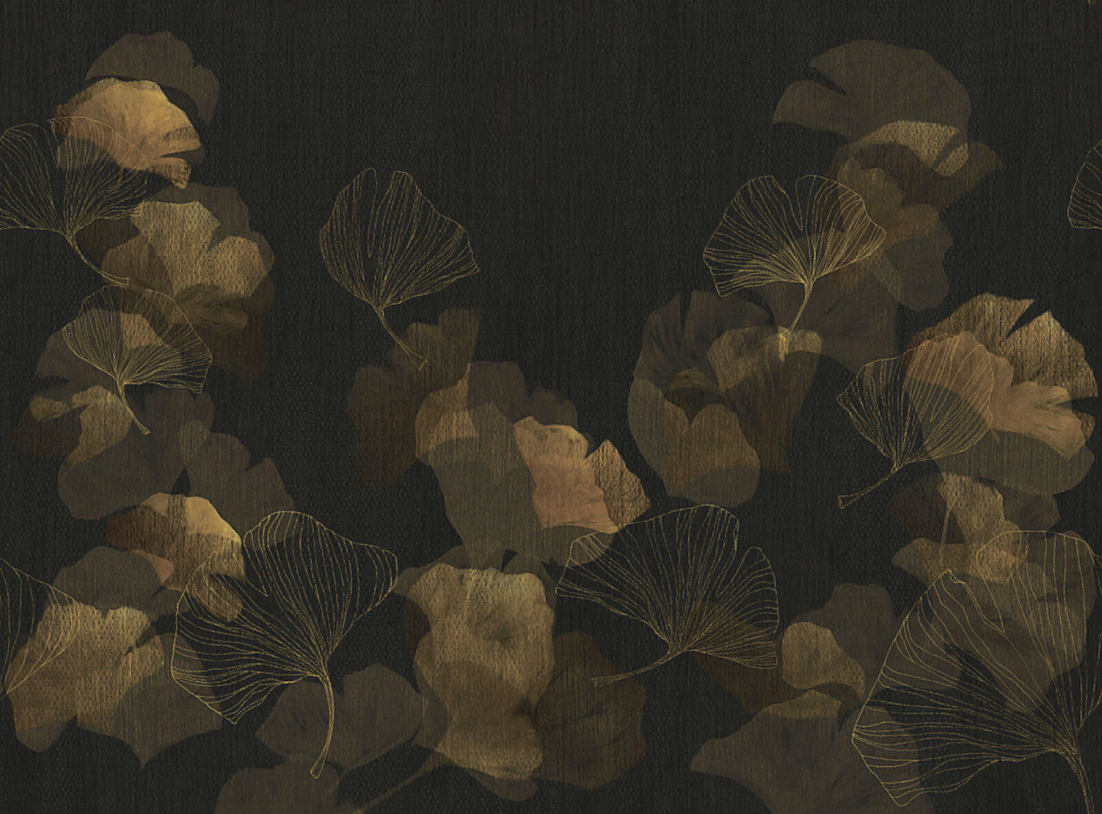 Elegant leaves on a dark background