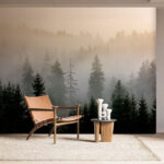 Ταπετσαρίες Ομιχλώδες δάσος με δέντρα