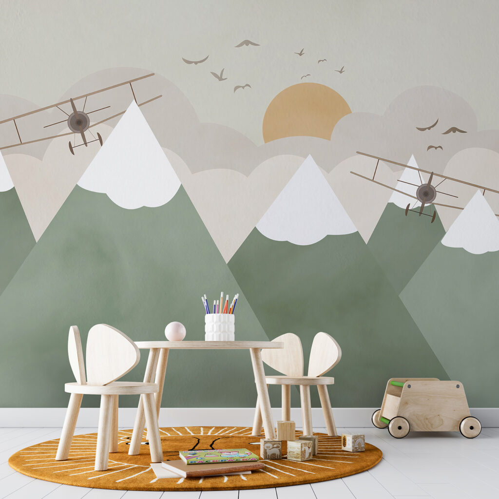 Plane flying over mountains Plane flying over mountains