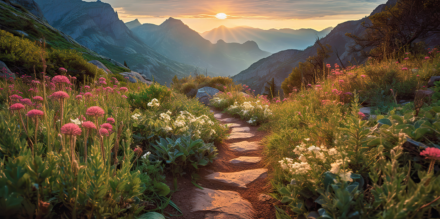 u96205p - Ένα πέτρινο μονοπάτι που οδηγεί στα βουνά - tegory