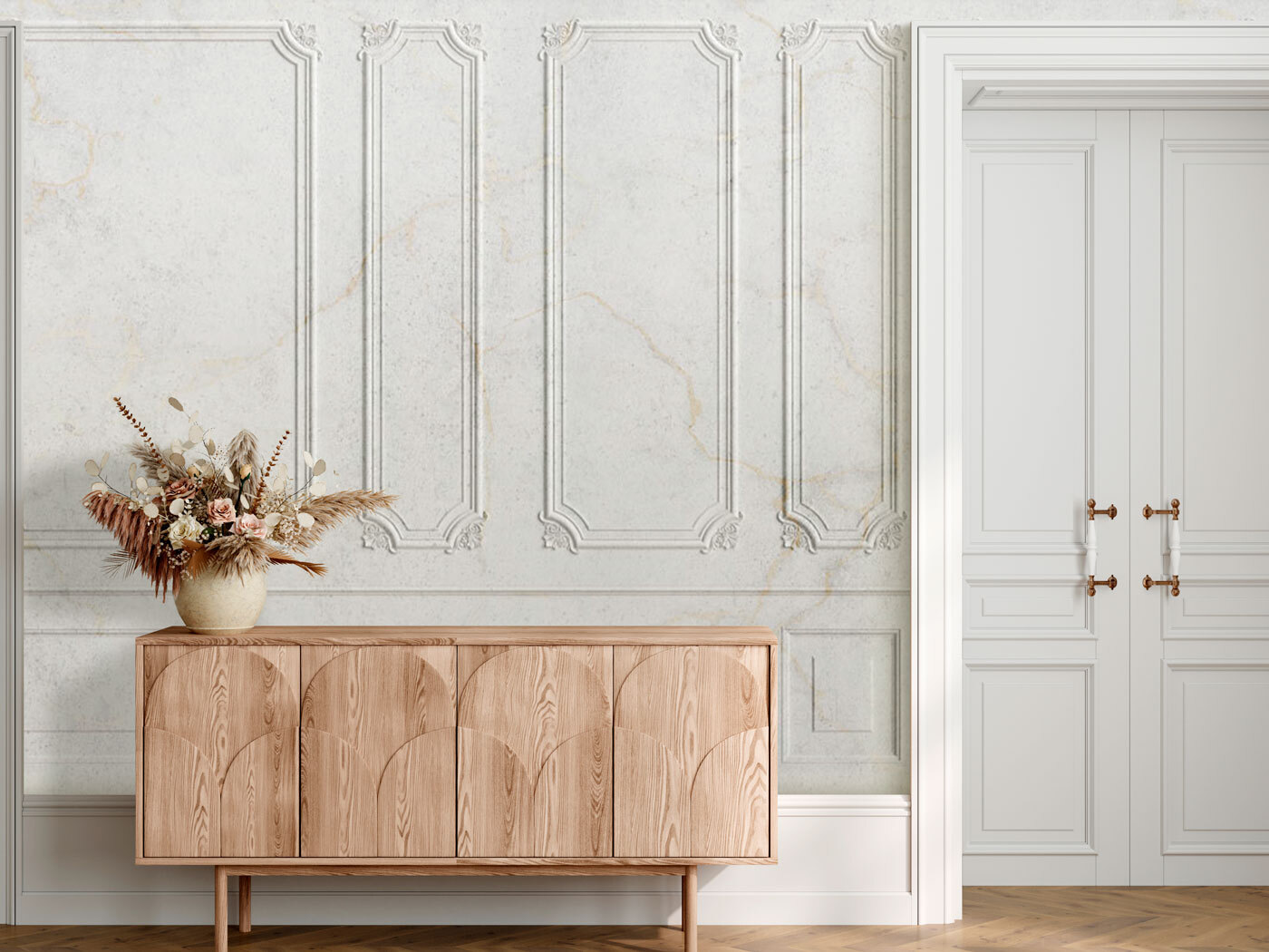 White wall with rectangular designs White wall with rectangular designs