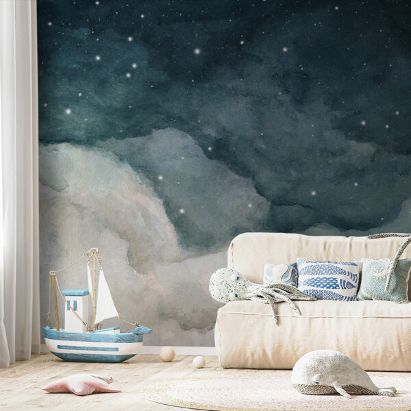 Clouds and stars in the sky