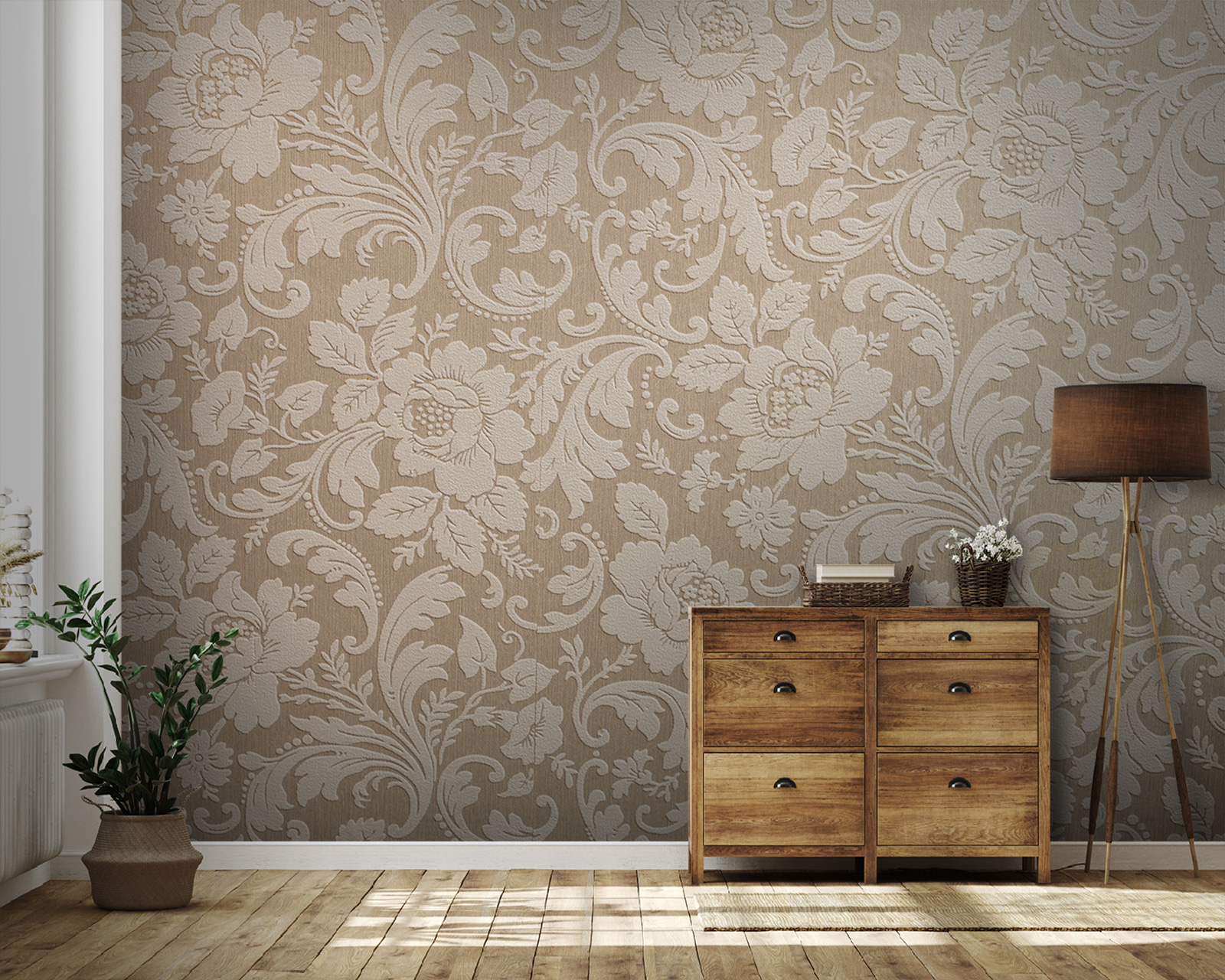 Elegant floral patterned fabric design