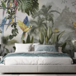 Ταπετσαρίες Ομάδα πουλιών σε δάσος