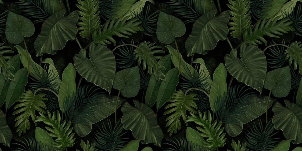 Pattern of green leaves