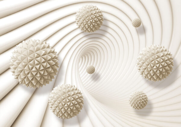 Λευκό στροβιλώδες μοτίβο με λευκές μπάλες Λευκό στροβιλώδες μοτίβο με λευκές μπάλες