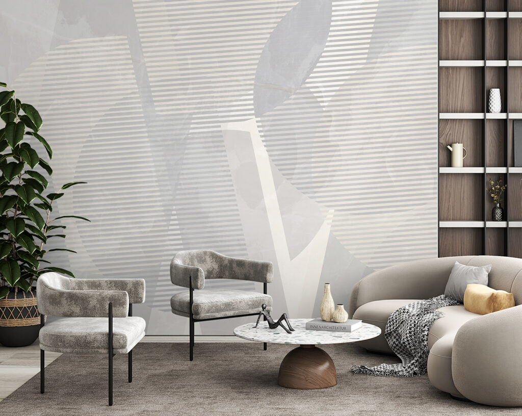 Grey and white abstract art