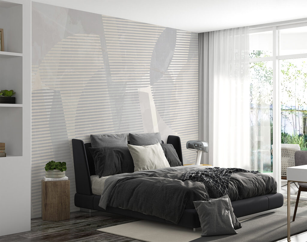 Grey and white abstract art