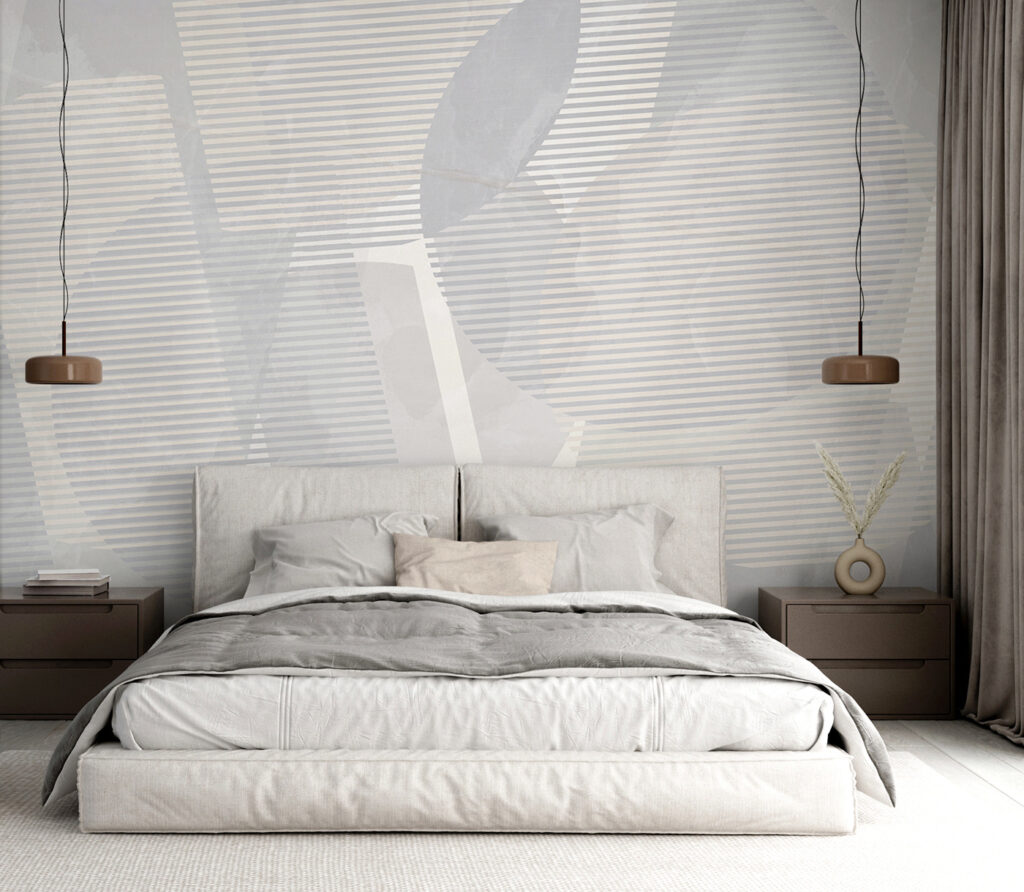 Grey and white abstract art