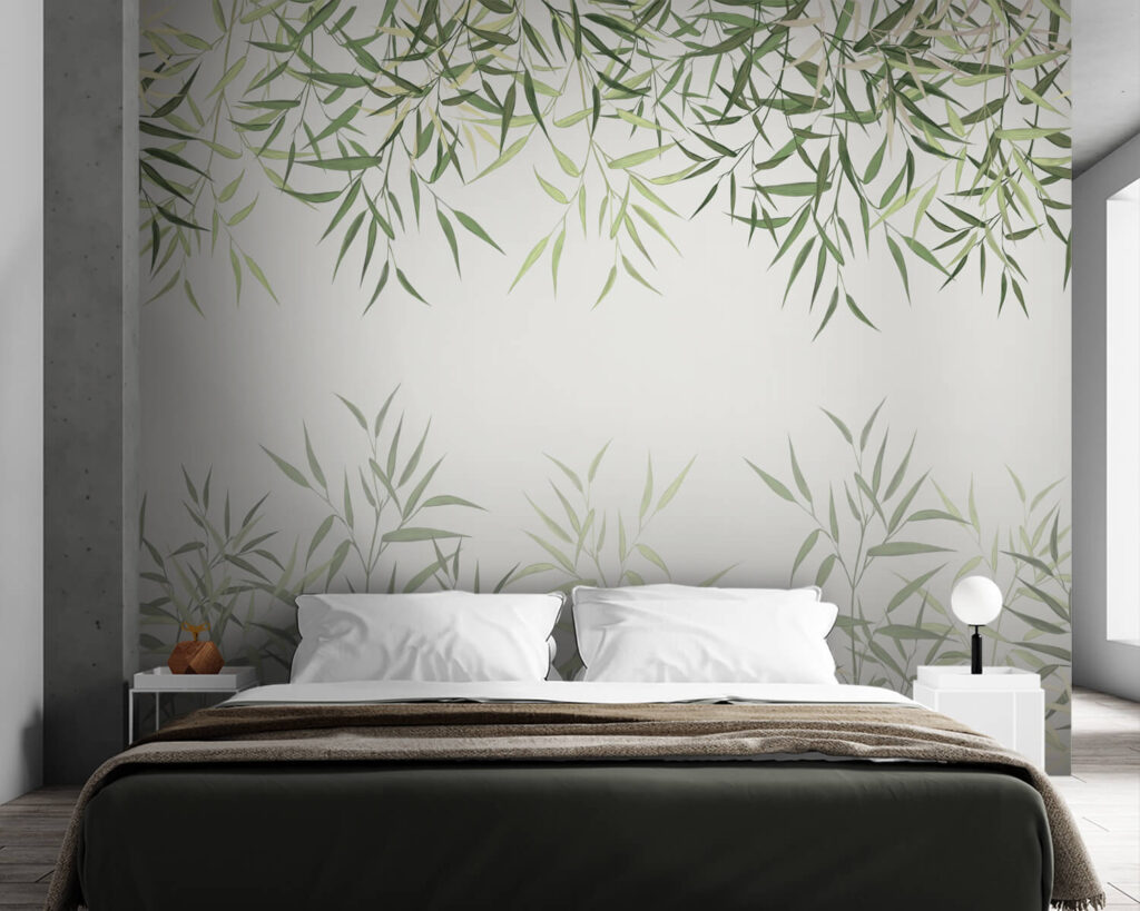 Delicate bamboo leaves on soft background Delicate bamboo leaves on soft background