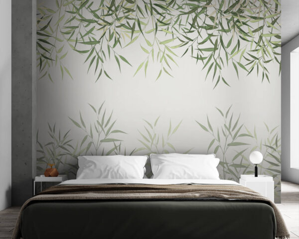 Delicate bamboo leaves on soft background Delicate bamboo leaves on soft background