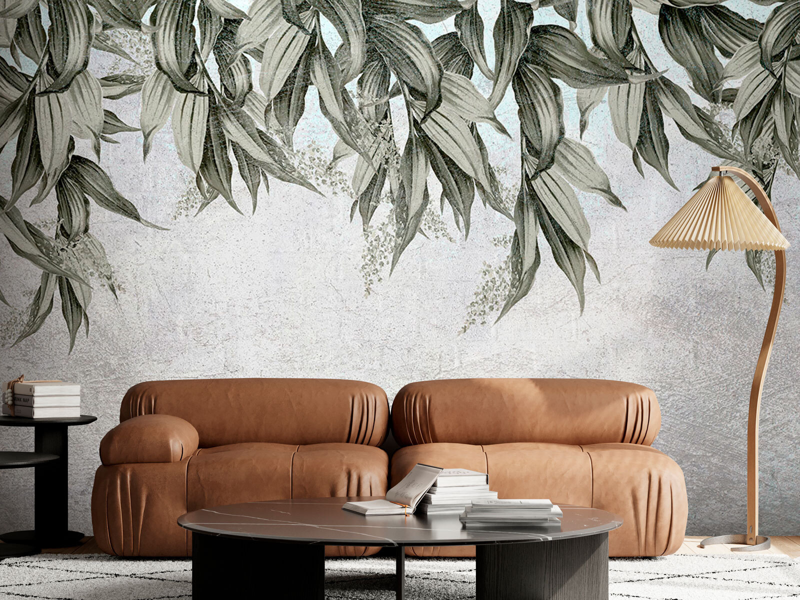 Elegant leaves against a textured backdrop