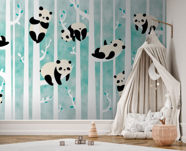 Pandas σε ένα δέντρο Ταπετσαρίες Pandas σε ένα δέντρο