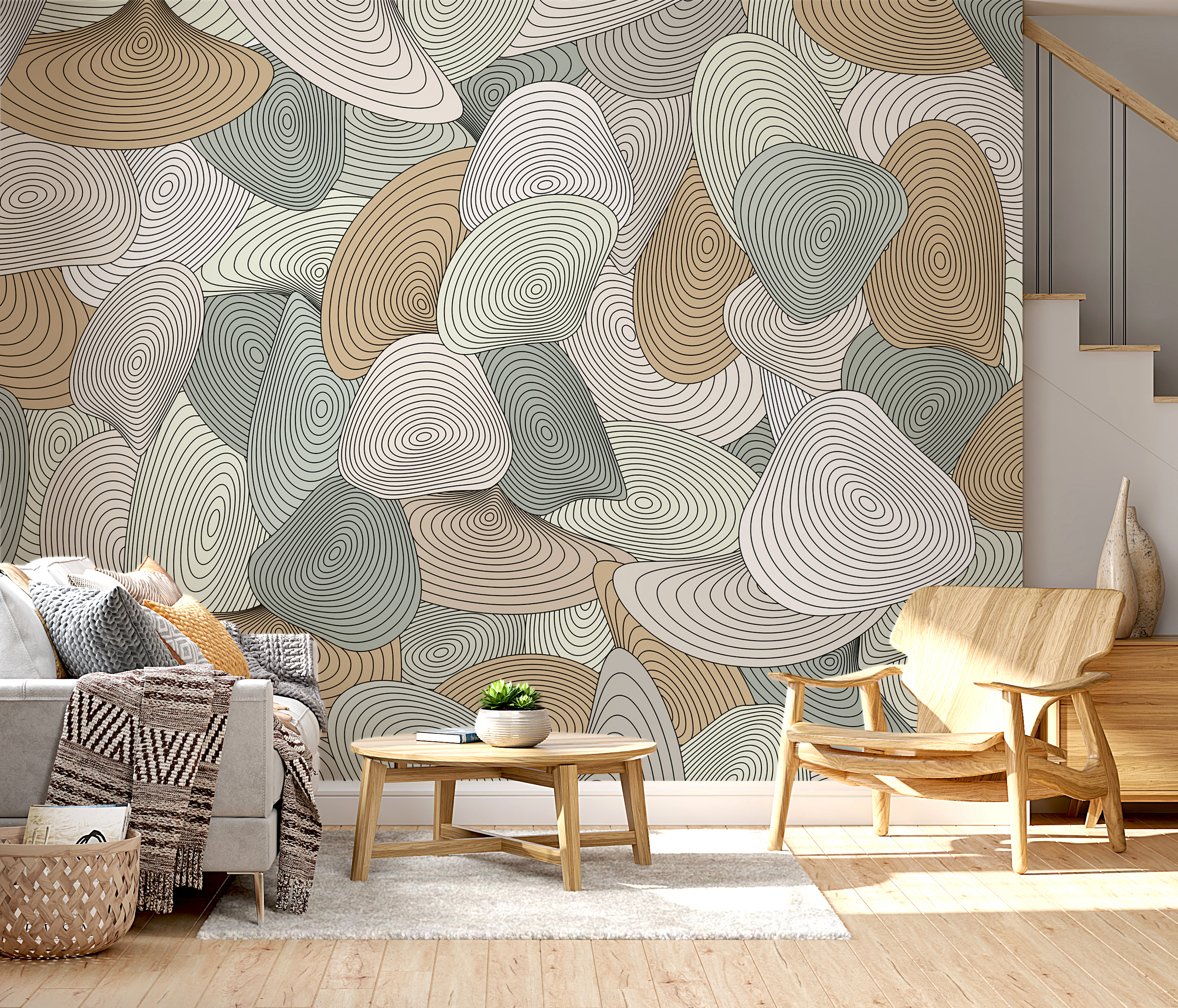 Pattern of spirals and lines