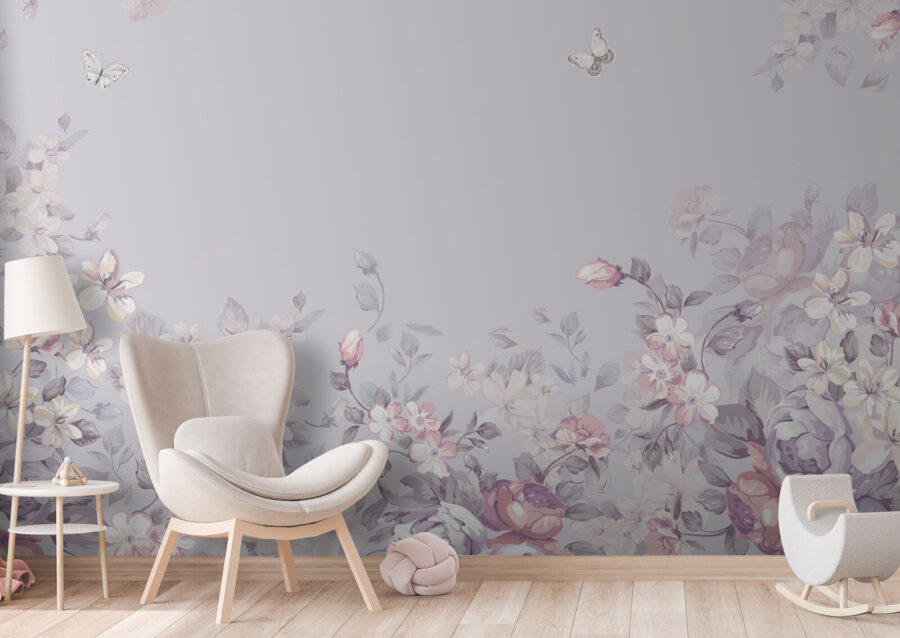Floral μοτίβο με πεταλούδες