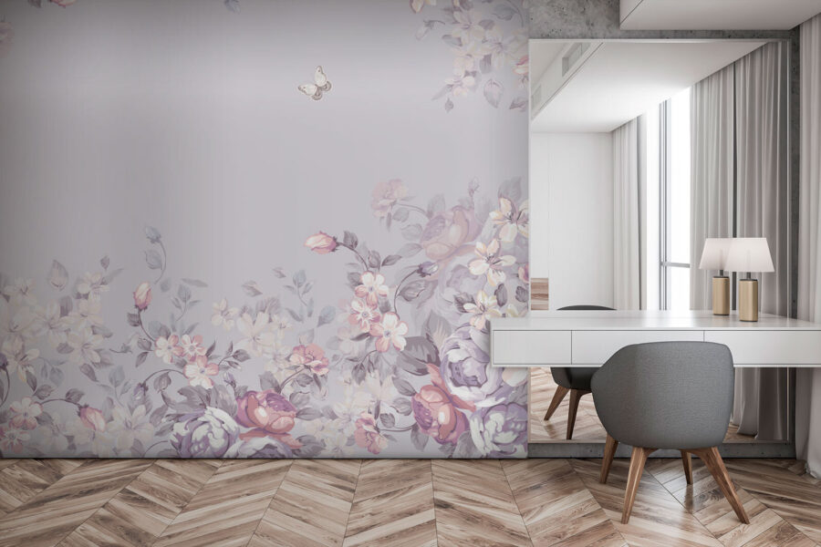Floral μοτίβο με πεταλούδες