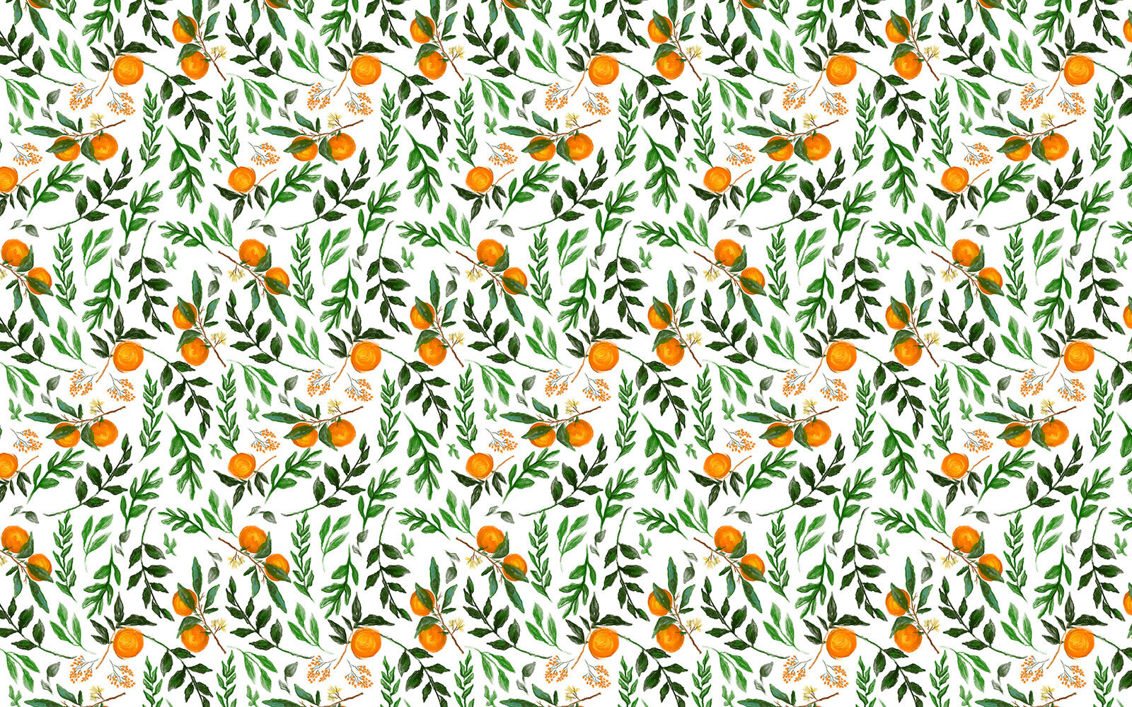Pattern of oranges and leaves