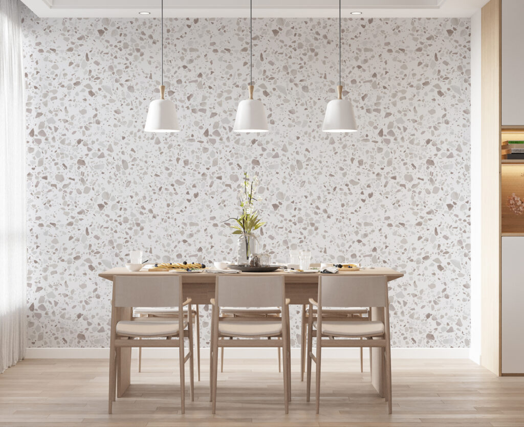 White and gray speckled surface