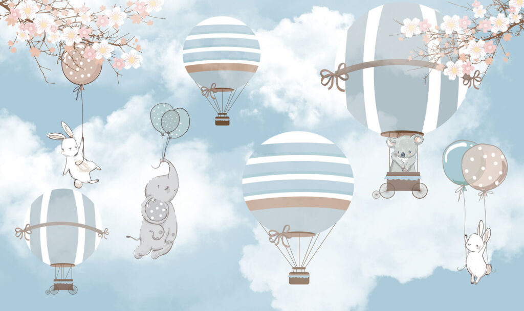 Group of elephants in the sky