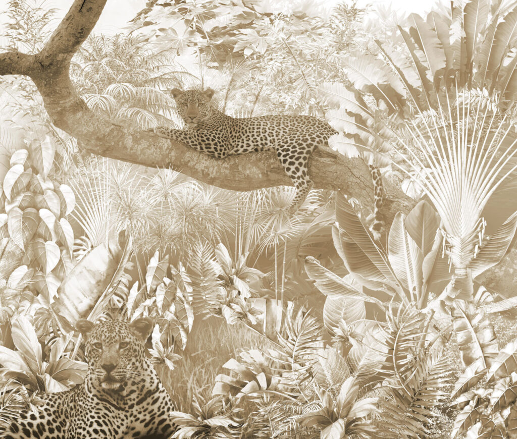 Leopard lying on a tree branch