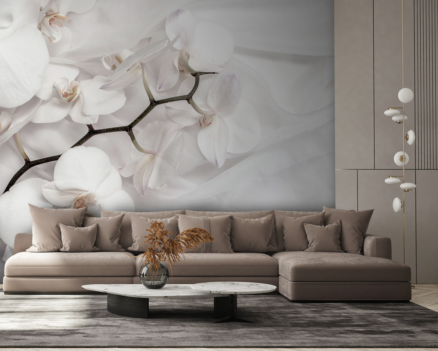 u94056pig58m - Λευκές ορχιδέες σε λευκό ύφασμα - tegory