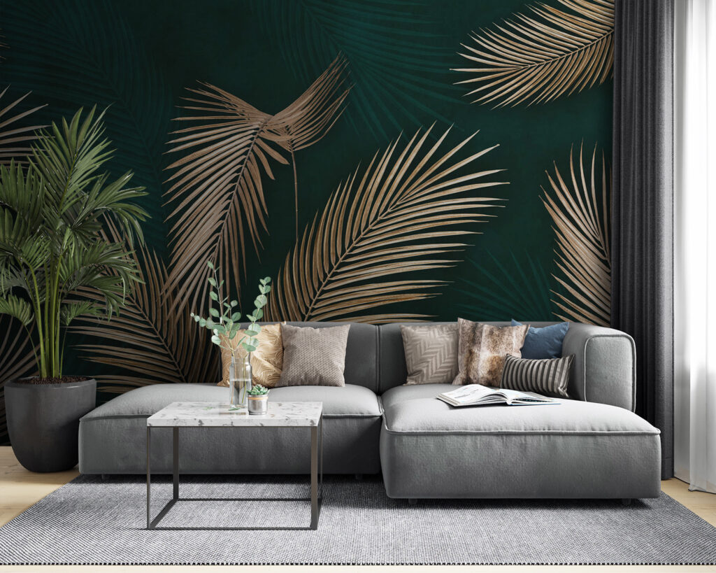 Palm leaves in elegant hues