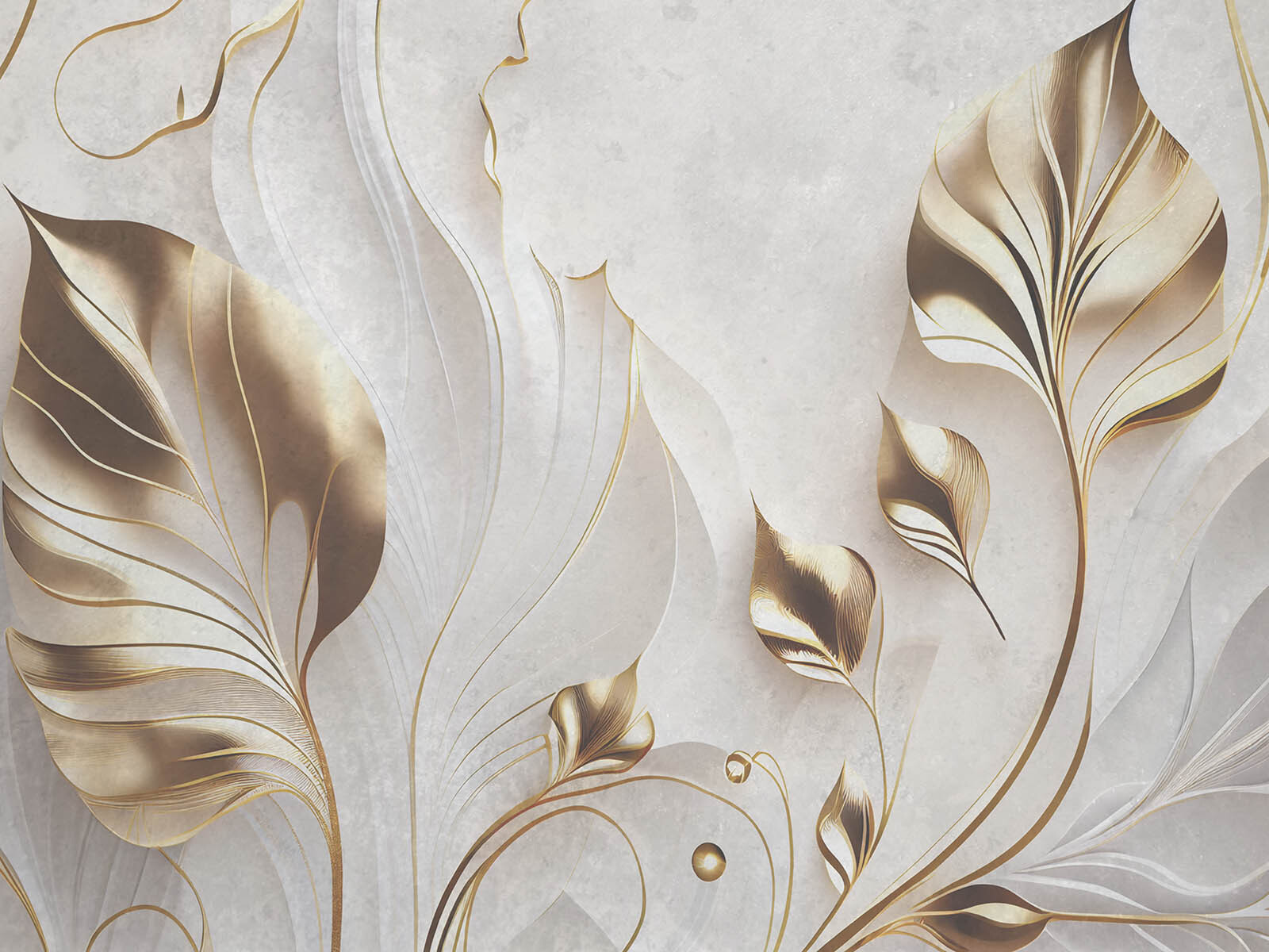 Elegant leaves on a textured background