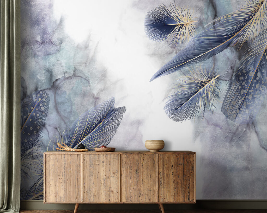 Ethereal Feathers Dance on Mist