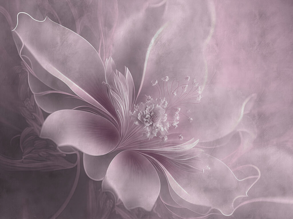 Delicate flower in soft pastel hues