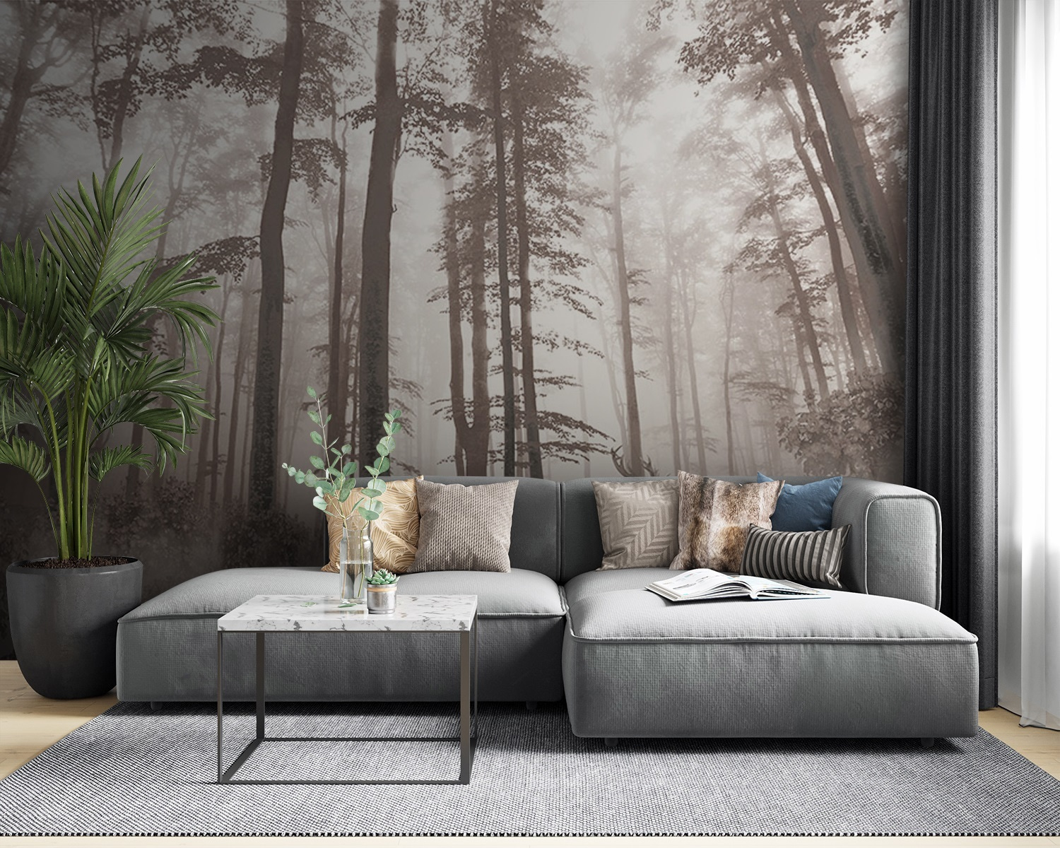 u93893pig53m - Ομάδα ελαφιών σε δάσος - tegory