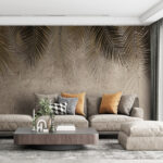 Ταπετσαρίες Φοινικόφυλλα σε φόντο με υφή