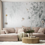 Ταπετσαρίες Πουλιά που πετούν πουλιά στην ομίχλη