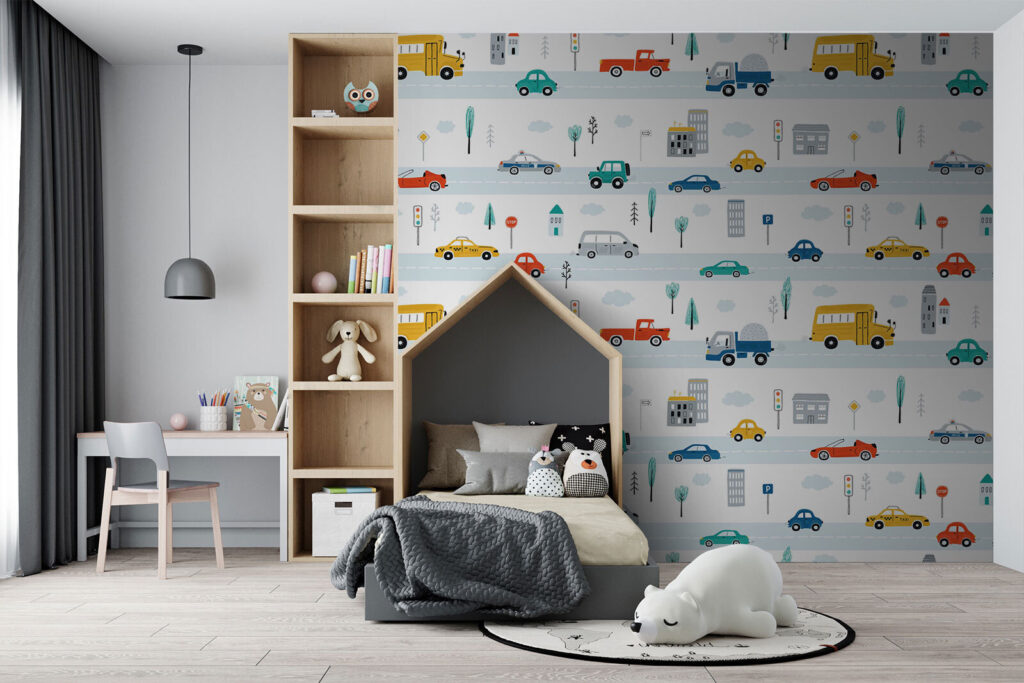 Pattern of cars and trucks