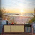 Ταπετσαρίες Παραλία με γρασίδι και νερό