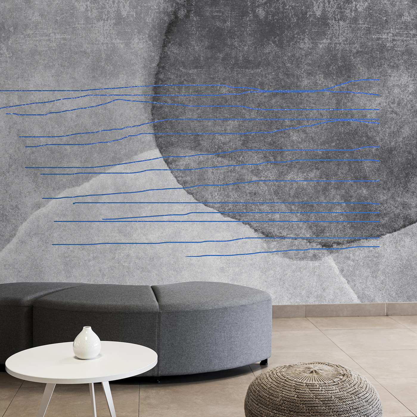 A grey and blue line