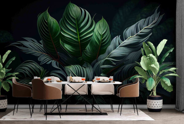 Ταπετσαρίες Πλούσιο πράσινο σε απαλές σκιές