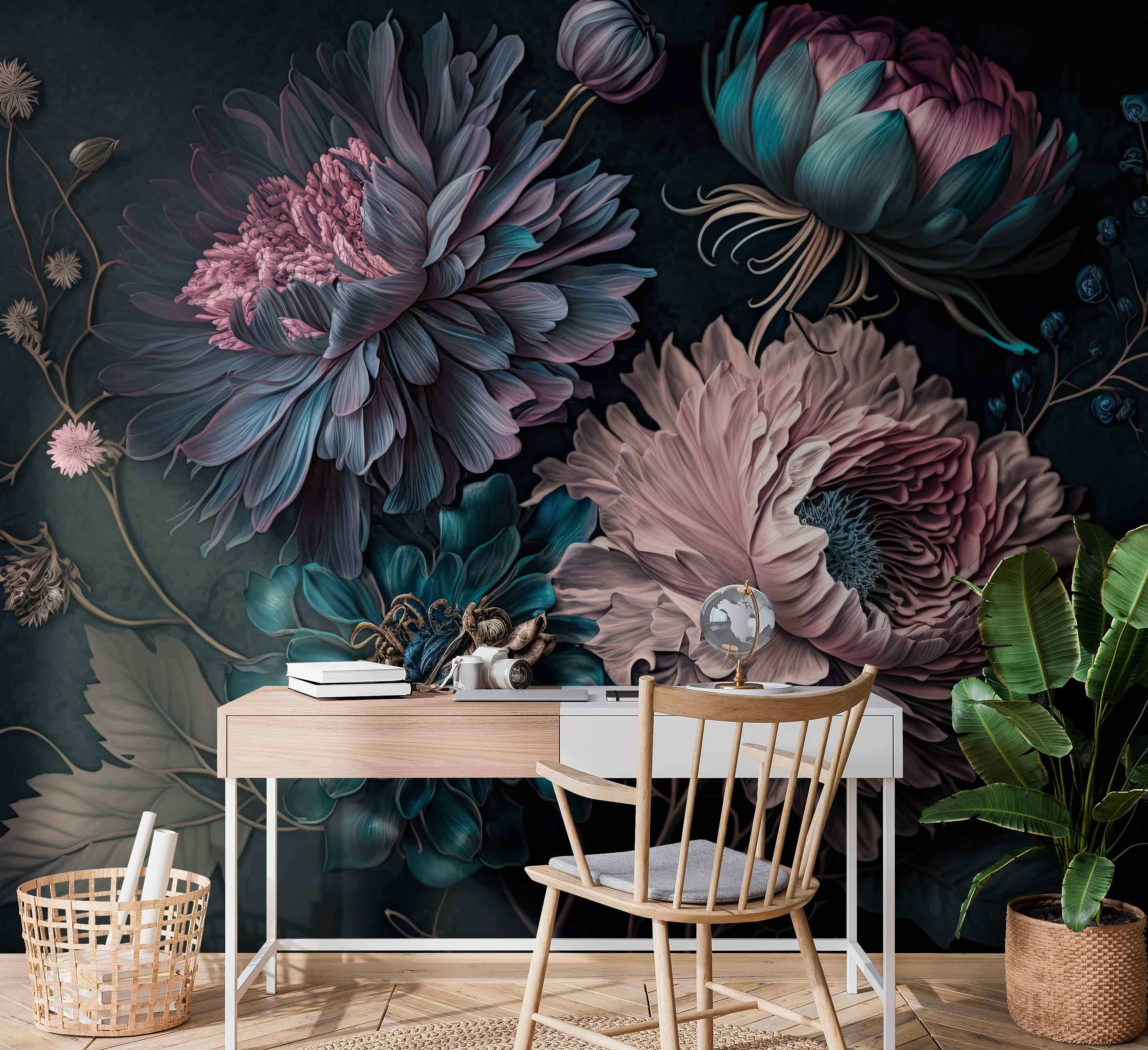 Elegant flowers on a dark background Elegant flowers on a dark background