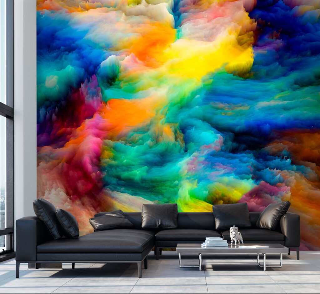 Colorful cloud of paint