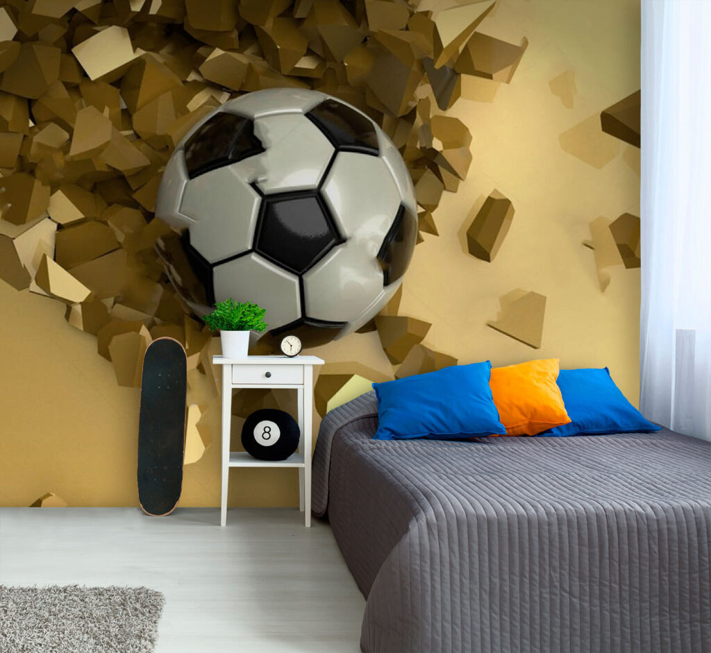 Football ball in a pile of broken pieces Football ball in a pile of broken pieces