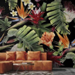 Ταπετσαρίες Floral μοτίβο με λουλούδια και φύλλα