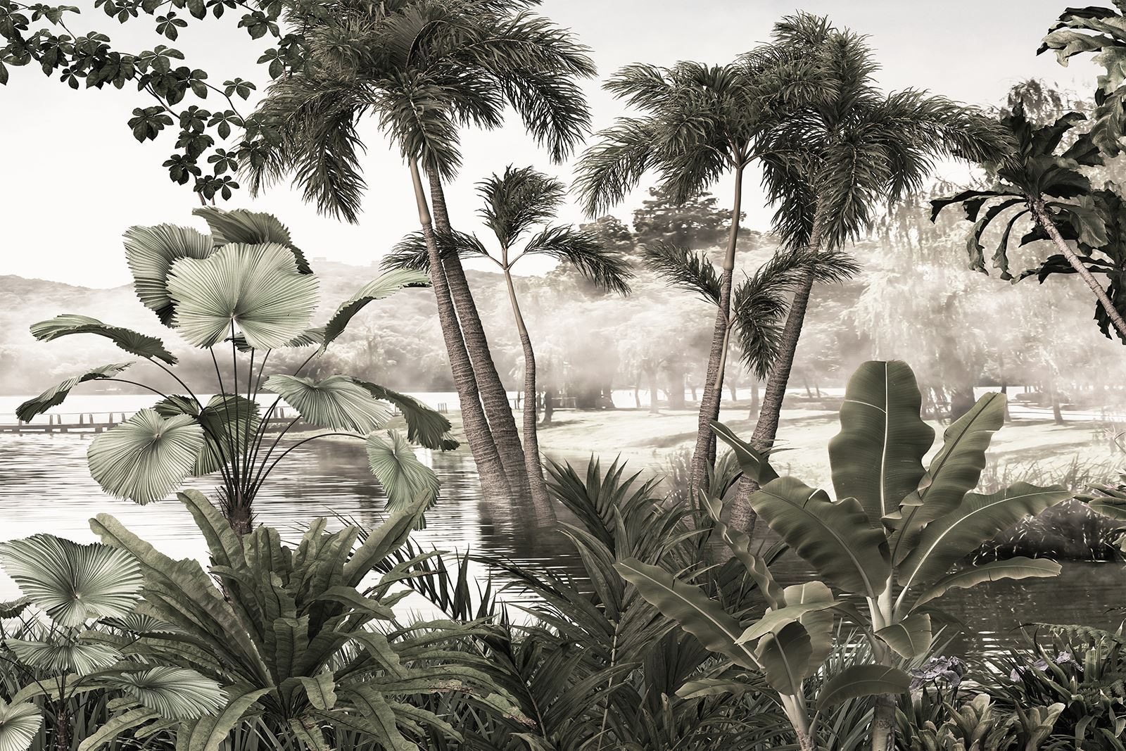 Μια ομάδα φοινικόδεντρων μέσα στο νερό u72340p - Μια ομάδα φοινικόδεντρων μέσα στο νερό - tegory