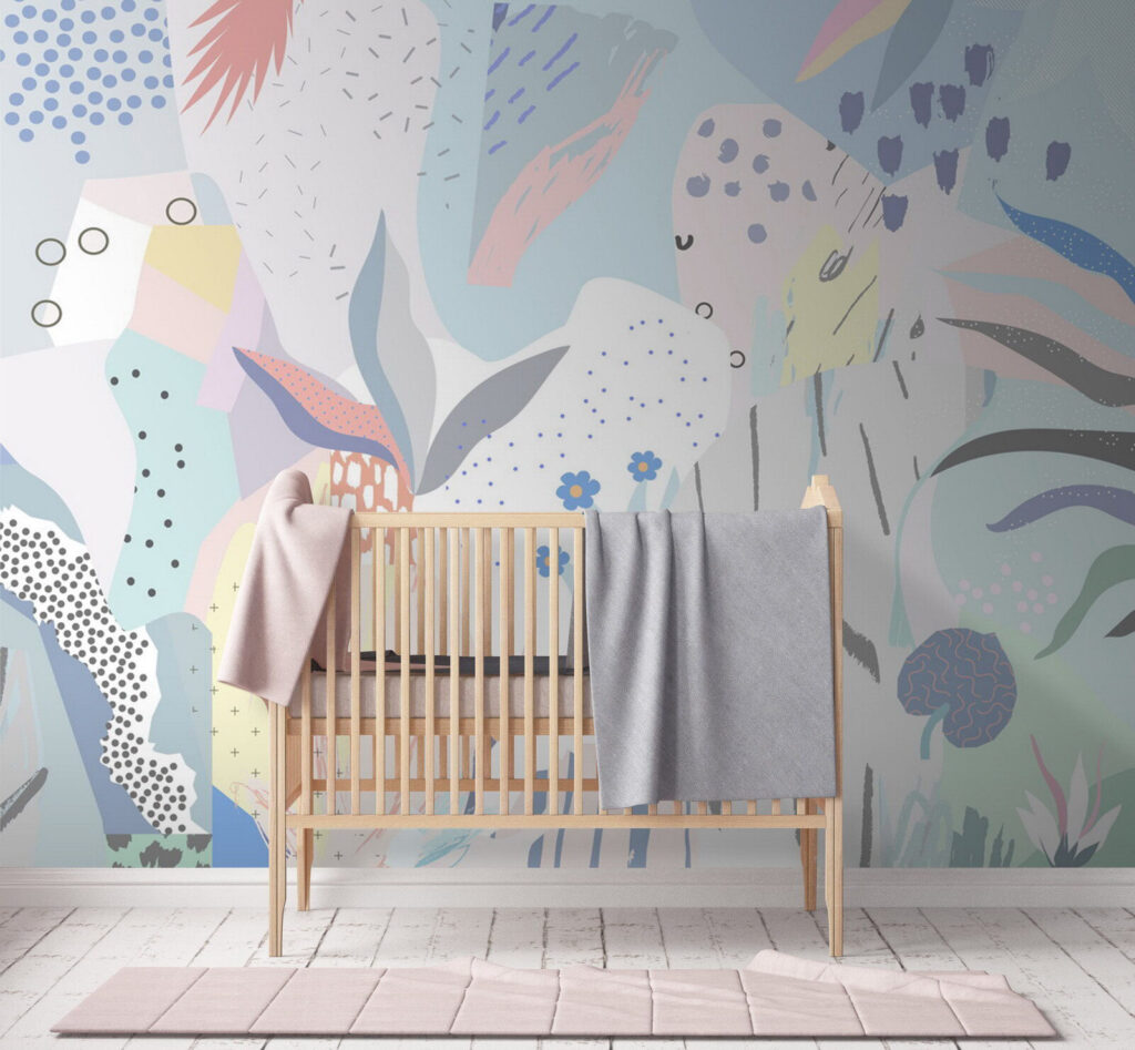 Colorful art with different shapes and colors