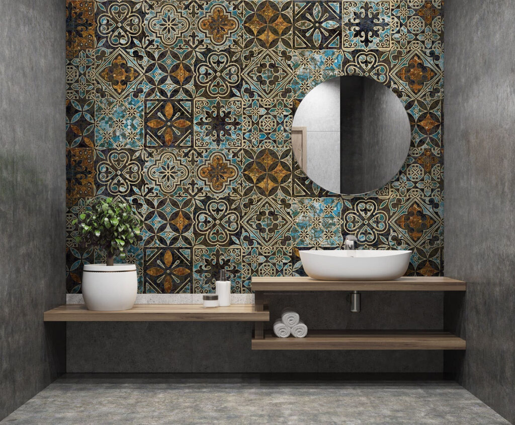 Pattern of colorful tiles