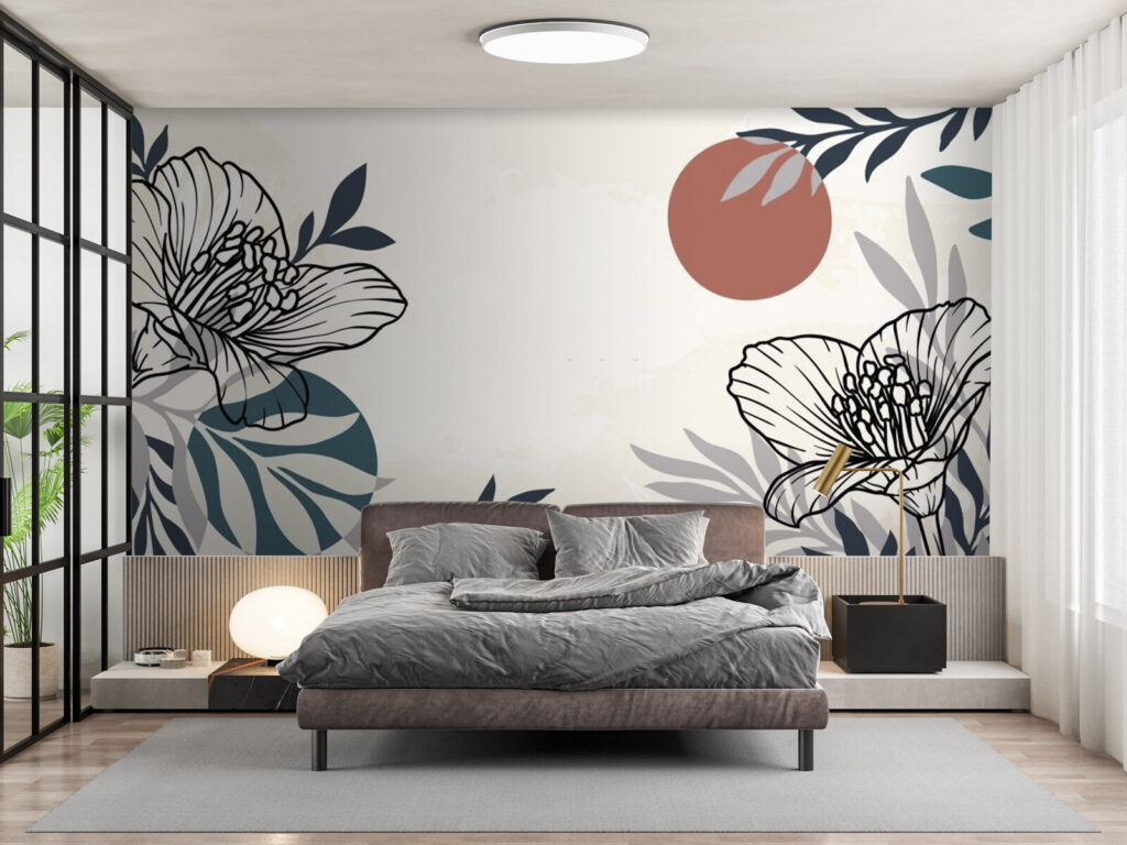 u71814pib1 1024x768 - Λευκό φόντο με μαύρα και λευκά λουλούδια και φύλλα - tegory