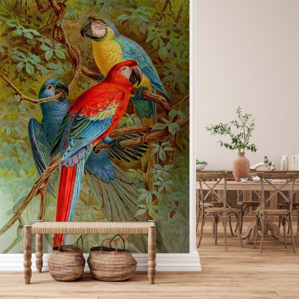 u71620piq1 1024x1024 - Ομάδα πολύχρωμων πουλιών σε κλαδί δέντρου - tegory