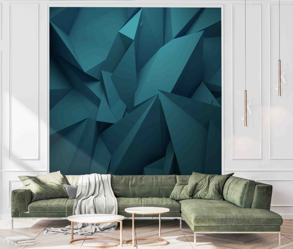 Blue polygonal shapes Blue polygonal shapes