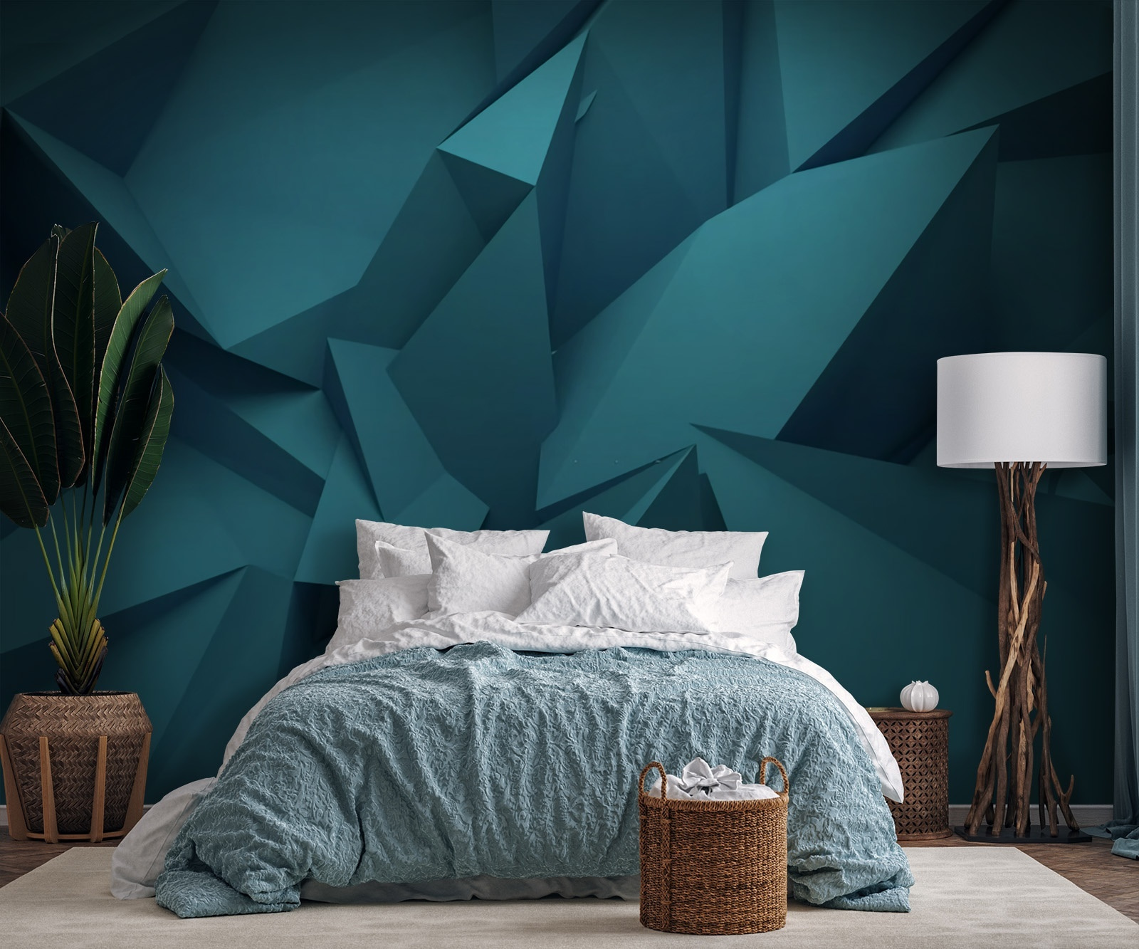 Blue polygonal shapes Blue polygonal shapes